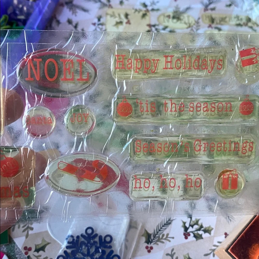 Christmas Junk Journal Kit Scrapbook Paper Ribbons Embellishments Craft Bundle